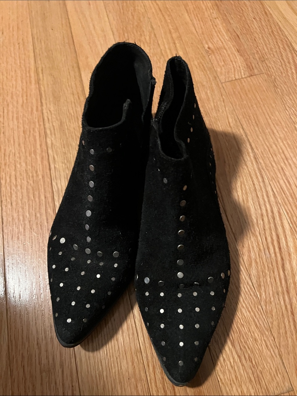 Free People Black Studded Suede Women's Ankle Boots